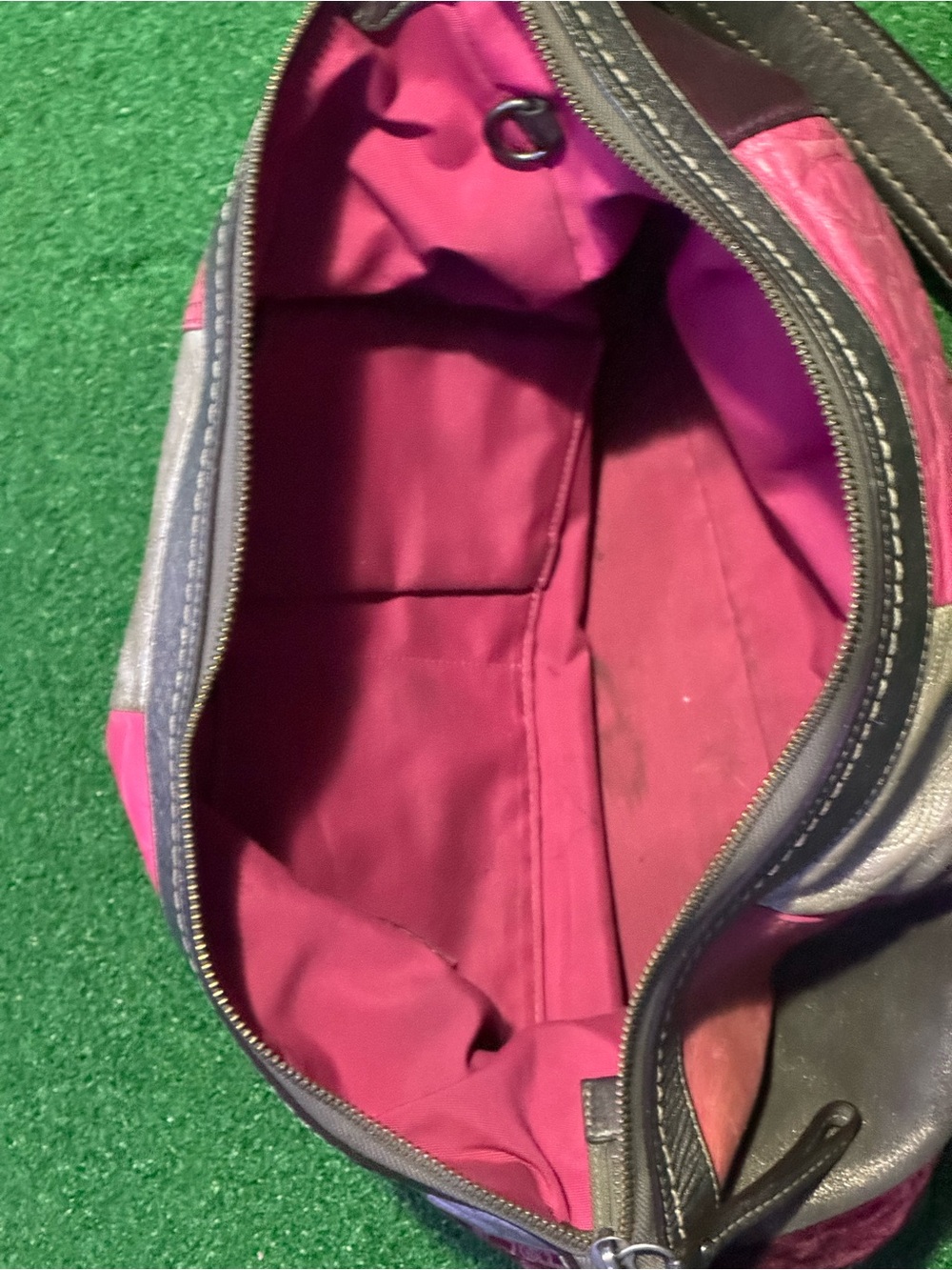Coach SOHO Patchwork Crossbody Shoulder Bag in Pink, Magenta and Silver - Picture 4 of 12